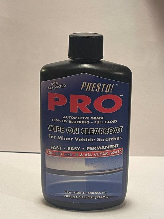 Presto! Pro Wipe on Clearcoat - Car Scratch, Scuff & Sun Fade Paint Restorer .. Now with Ceramic